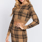 Long Slv Check Crop Sweater