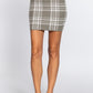 Check Jacquard Sweater Mini Skirt