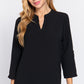 3/4 Roll Up Slv Woven Blouse
