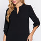 3/4 Roll Up Slv Woven Blouse