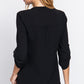 3/4 Roll Up Slv Woven Blouse