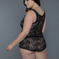 2 Pc Tank Set With All Body Floral Lace Design