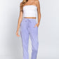 Waist Elastic Velour Long Jogger Pants