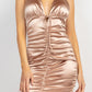 Halter Satin Ruching Dress