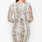 Shirring Animal Print Dress