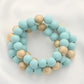 Metal Wood Bead Bracelet