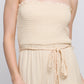 Woven Solid Sleeveless Smocked Ruffle Jumpsuit