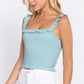 Smocking Ruffle Cami Woven Top