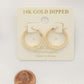 Square Edge 14k Gold Dipped Hoop Earring