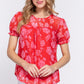 Short Slv Print Clip Dot Blouse