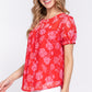 Short Slv Print Clip Dot Blouse