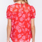 Short Slv Print Clip Dot Blouse