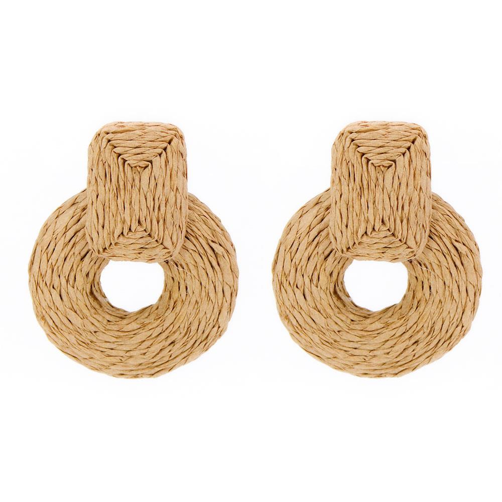 Rnd Col Raffia Wrap Earring