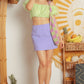 Organza Puff Short Sleeve Crop Top