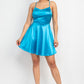 Crisscross A-line Cinched Skater Dress