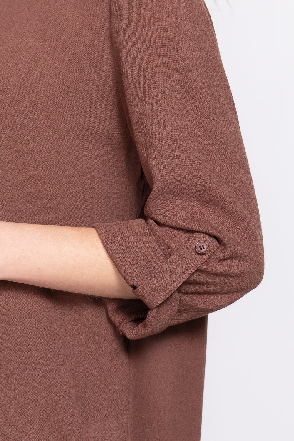 3/4 Roll Up Slv Pleated Blouse