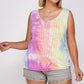 Tie Dye Tank With Studded Detail, Loose Fit, Easy Casual Wear