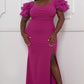 Mesh Tulle Shoudler Plus Size Maxi Dress