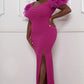 Mesh Tulle Shoudler Plus Size Maxi Dress