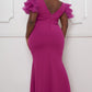 Mesh Tulle Shoudler Plus Size Maxi Dress