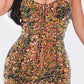 Multi Sequins Tube Top Romper