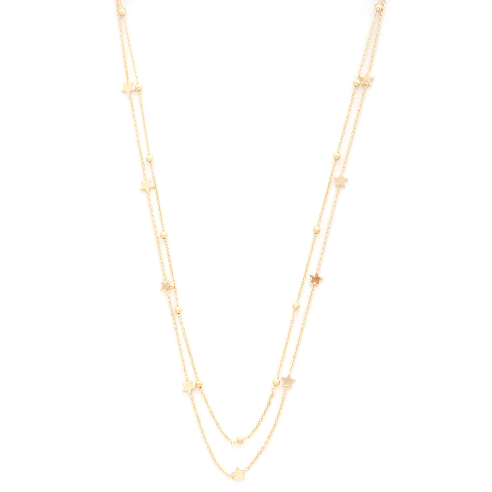 Dainty Star Charm Beaded Layered Necklace