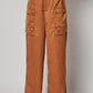 Satin Cargo Pocket Wide Leg Pants