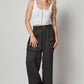 Satin Cargo Pocket Wide Leg Pants