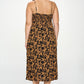 Plus Botanical Print Front Tie Maxi Dress