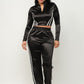 Front Zip Up Stripes Detail Jacket And Pants Set