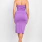 Ruffled Tube Slit Dress