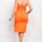 Ruffled Tube Slit Dress