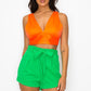 Smock V-neck Satin Bra Top