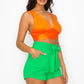 Smock V-neck Satin Bra Top