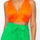 Smock V-neck Satin Bra Top