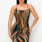Split Thigh Multicolor Long Dress