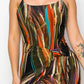 Split Thigh Multicolor Long Dress