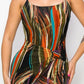 Split Thigh Multicolor Long Dress