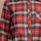 Tie Front Button Down Plaid Shirt With Front Pocket