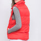 Zip Up Button Puffer Vest With Waist Toggles