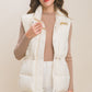 Zip Up Button Puffer Vest With Waist Toggles