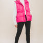 Zip Up Button Puffer Vest With Waist Toggles