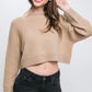 Wool Blend Cropped Sweater Top