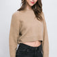 Wool Blend Cropped Sweater Top