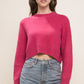 Wool Blend Cropped Sweater Top