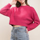 Wool Blend Cropped Sweater Top