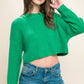 Wool Blend Cropped Sweater Top