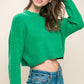 Wool Blend Cropped Sweater Top