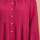 Plaid Button Down Hi - Low Hem Maxi Dress