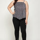 Metallic Stripe Handkerchief Plus Size Top